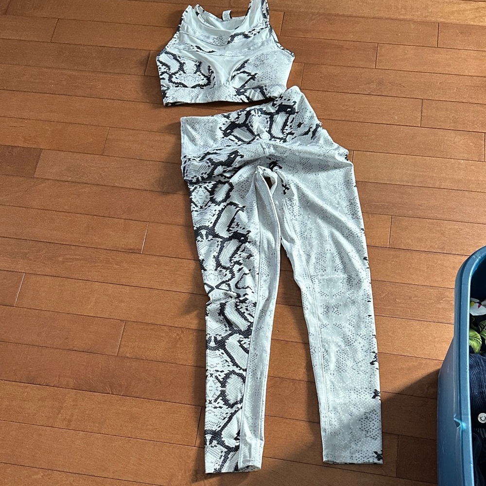 Snakeskin Print Activewear Set